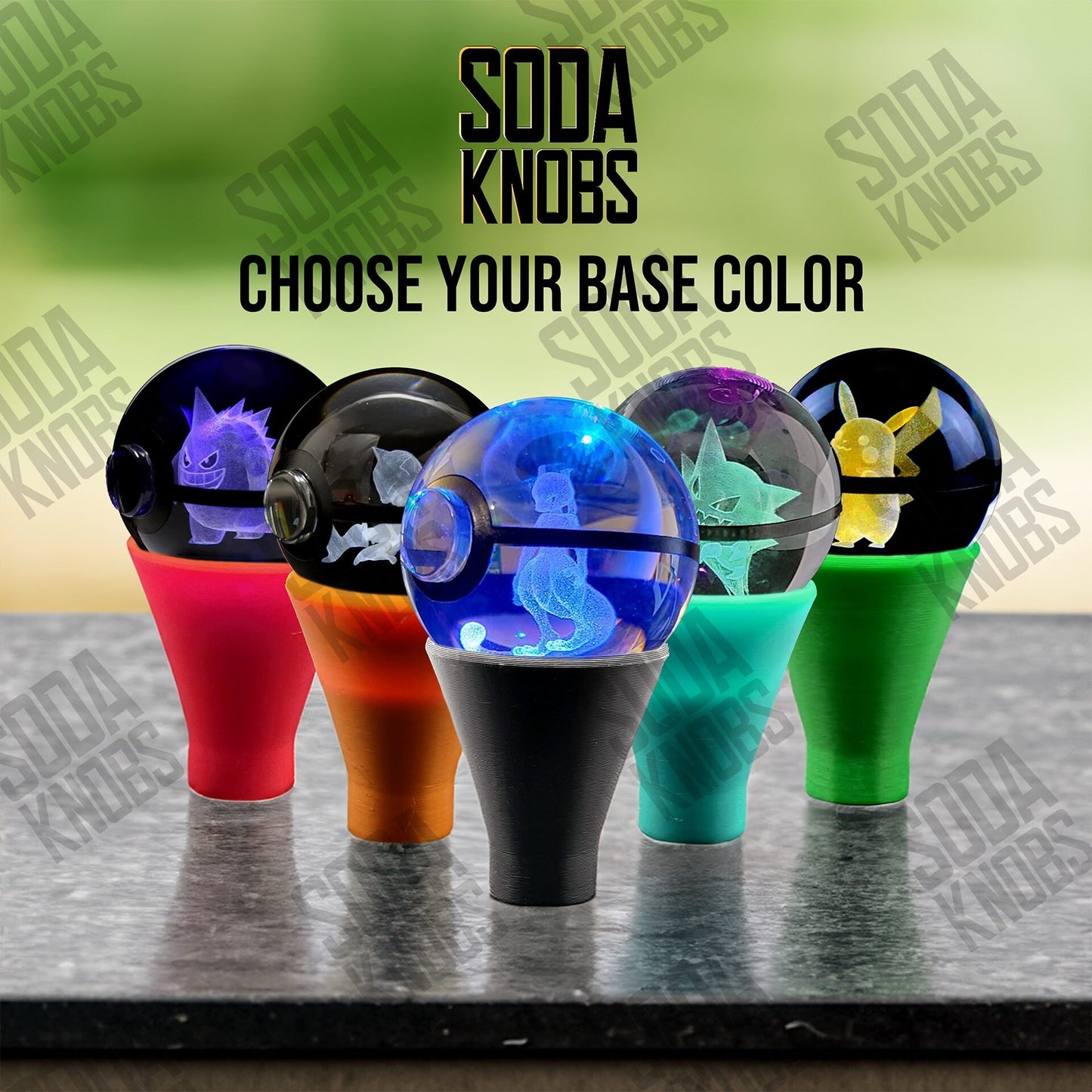 Chespin - Crystal Pokeball Shift Knob - Your Drive - Your Design!